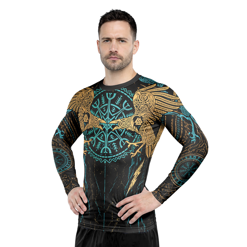 Rashninja Viking Raven Men's Long Sleeve Rash Guard