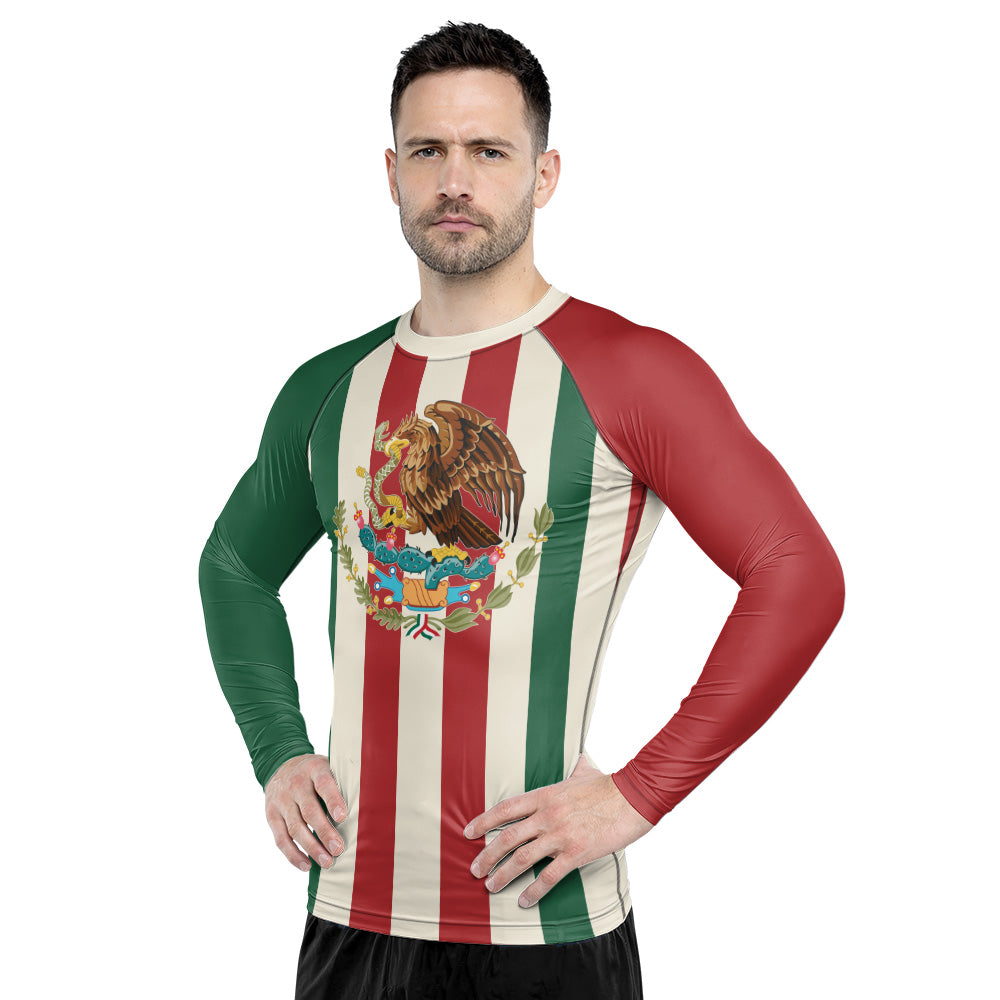 Rashninja Patriot Mexico Flag Men's Long Sleeve Rash Guard