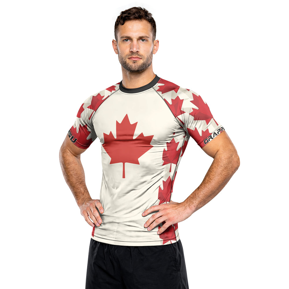 Rashninja Patriot Canada Flag Men's Short Sleeve Rash Guard