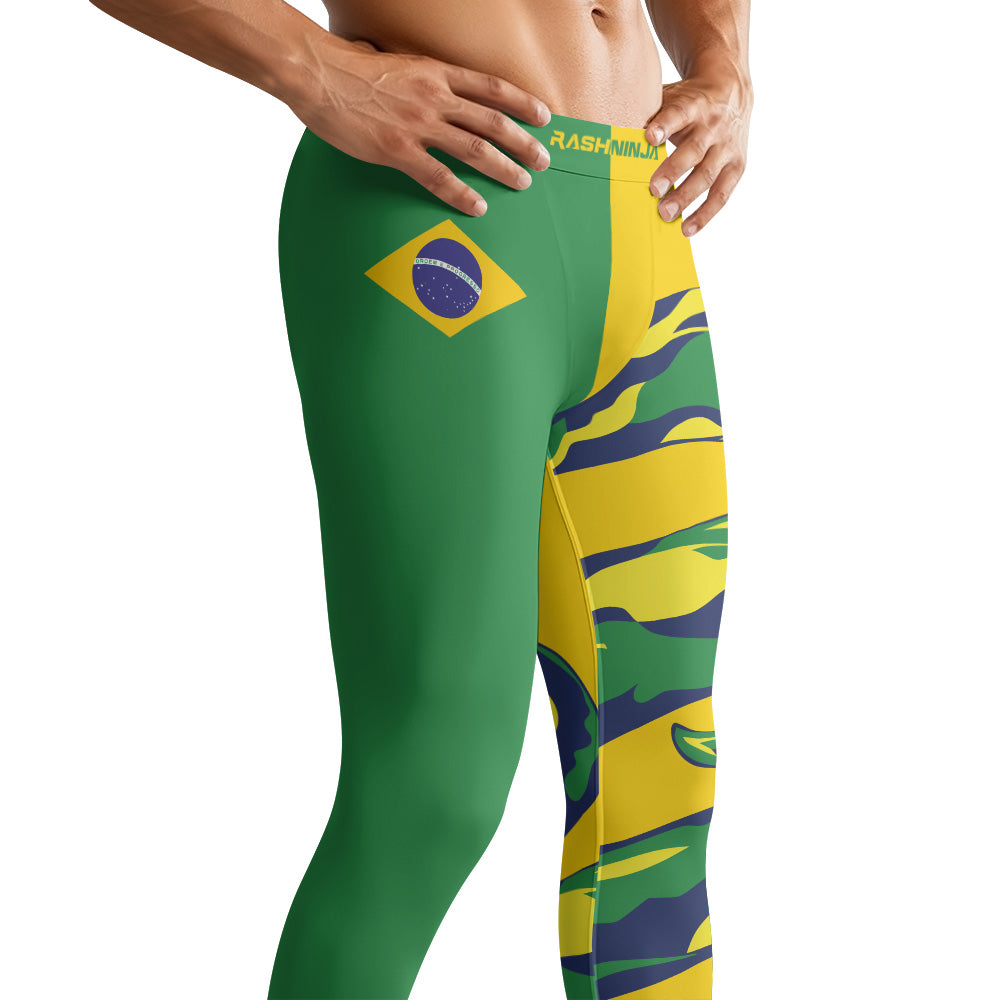 Rashninja Patriot Brazil Flag Men's Spats