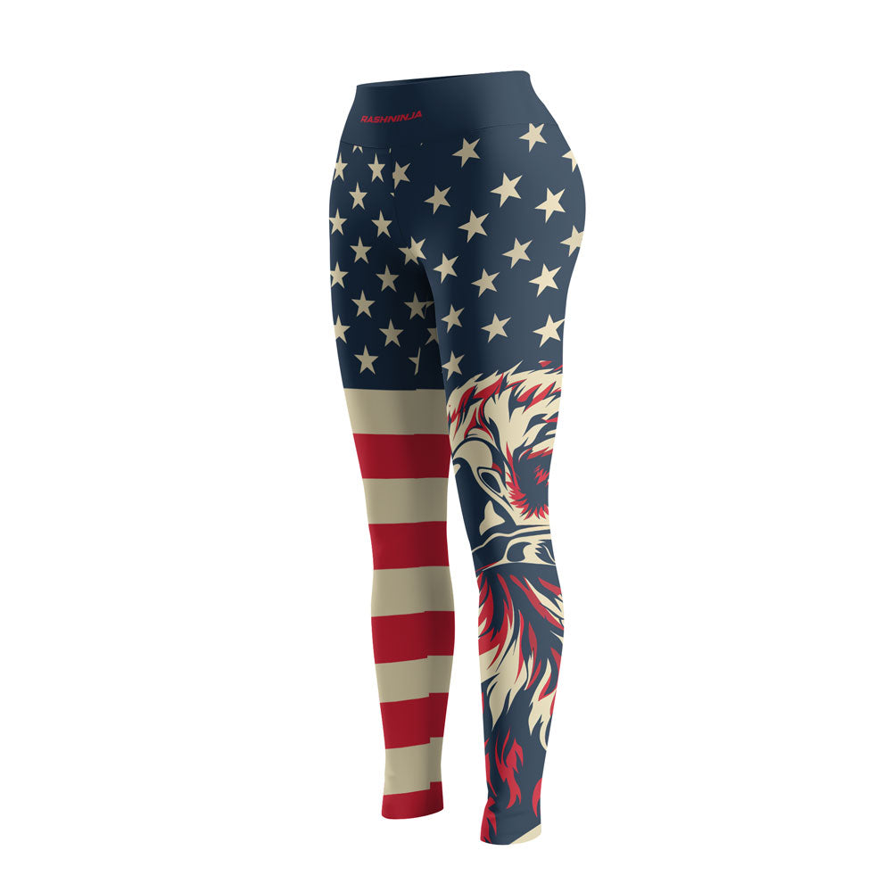 Rashninja Patriotic Eagle Flames Women's Leggings