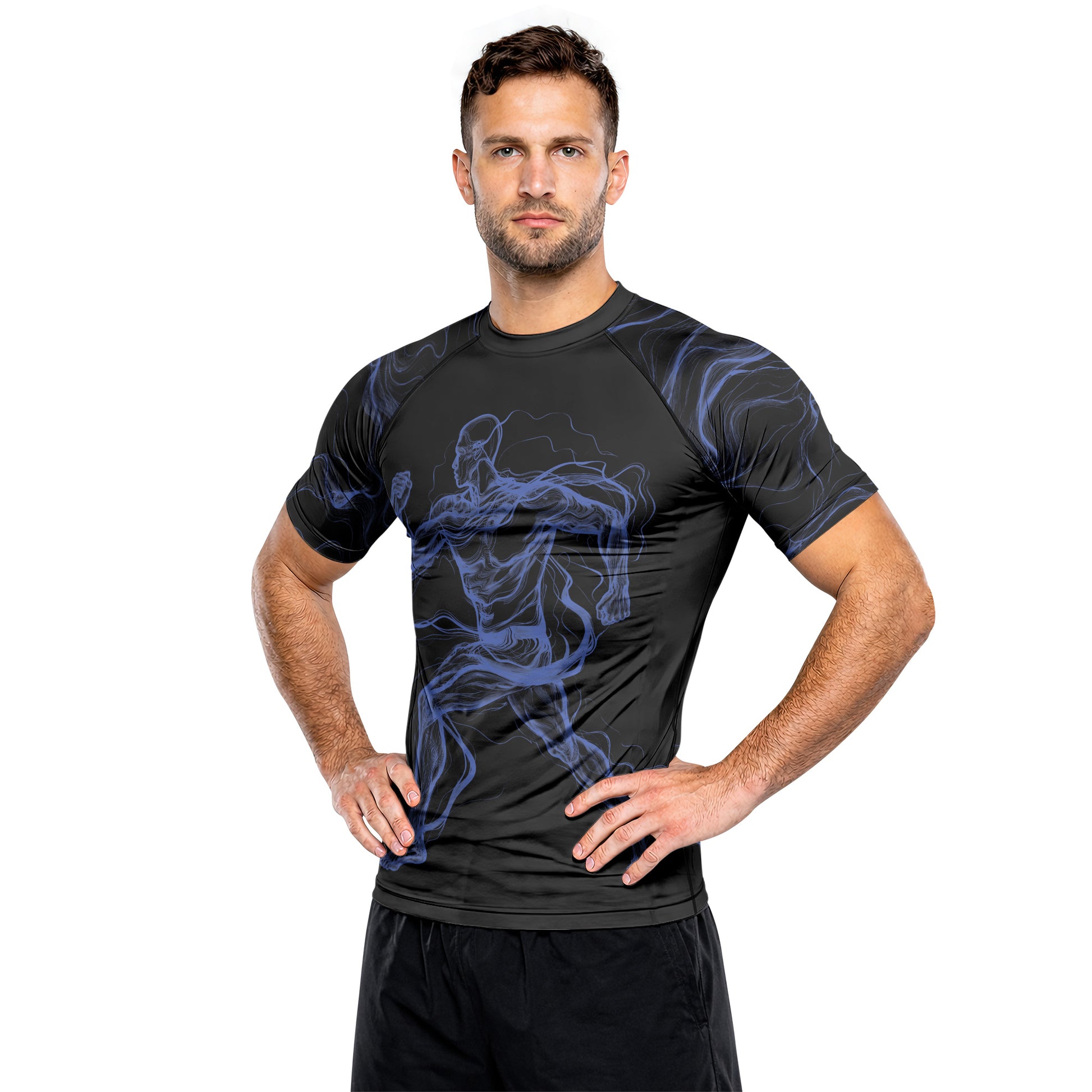 Rashninja Cyber Energy Motion Men's Short Sleeve Rash Guard