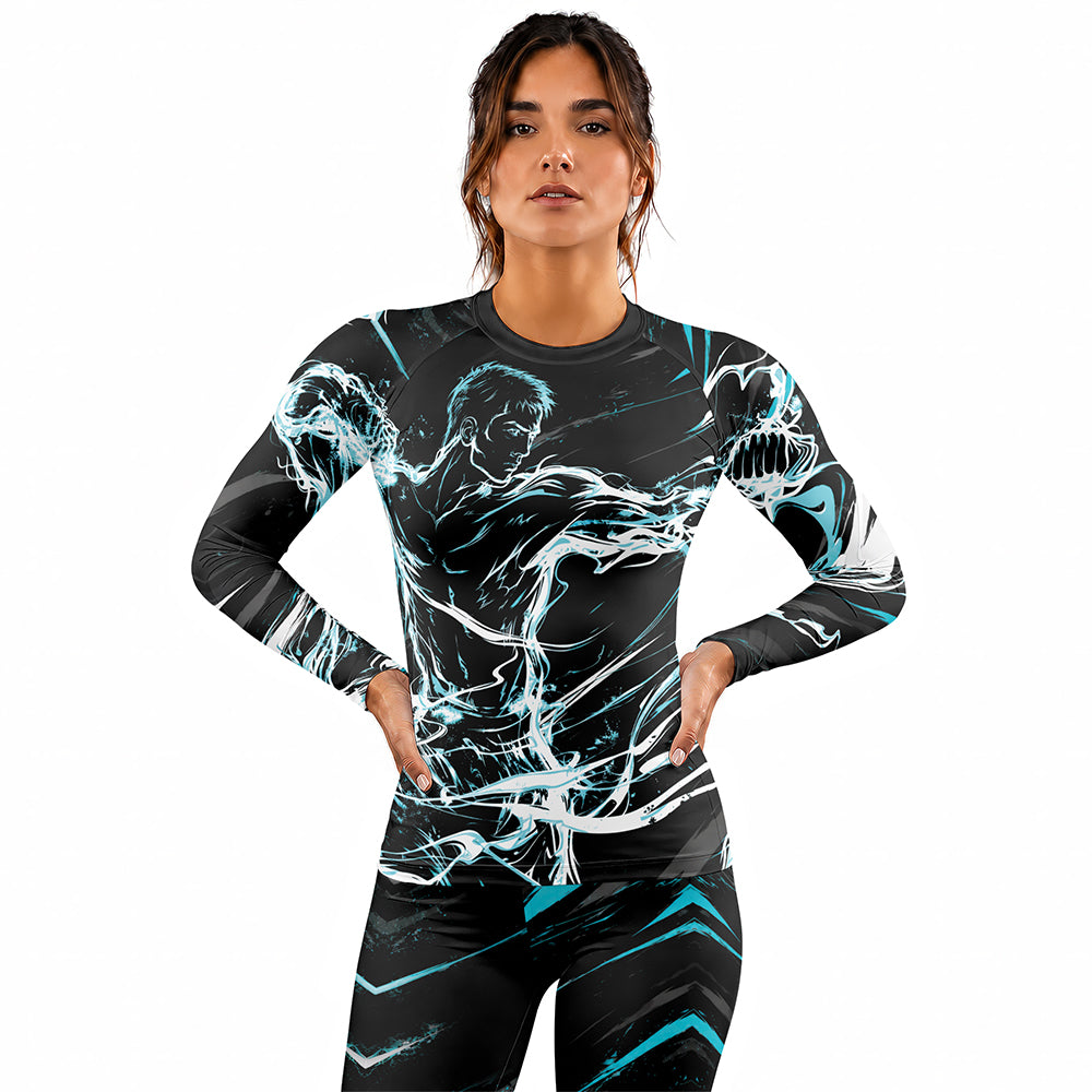 Rashninja Cyber Shadow Fighter Women's Long Sleeve Rash Guard