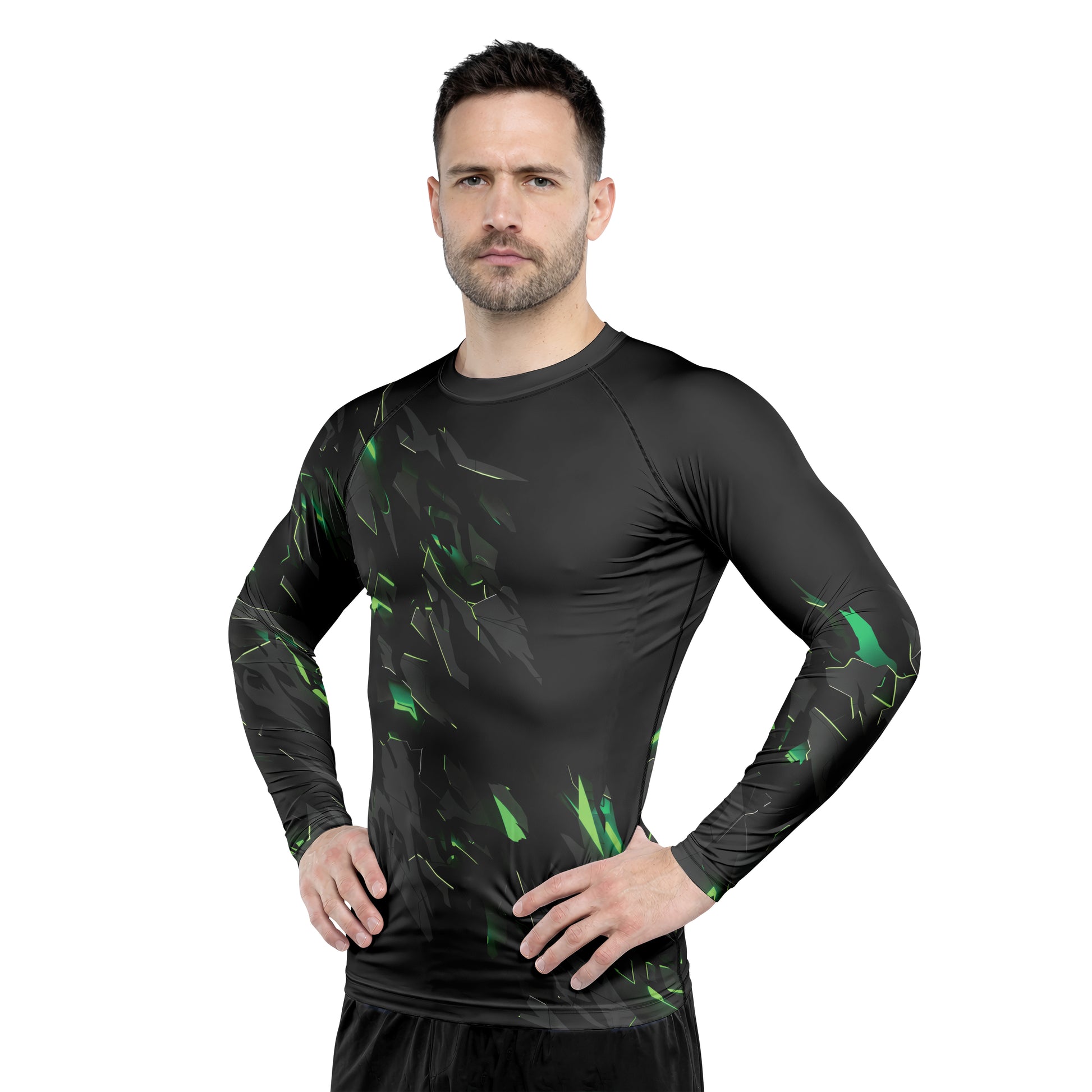 Rashninja Cyber Fracture Men's Long Sleeve Rash Guard