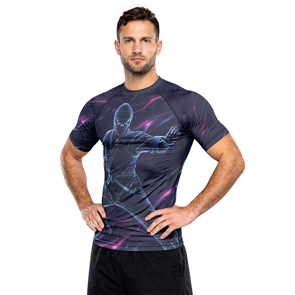 Rashninja Cyber Shadow Fighter Men's Short Sleeve Rash Guard