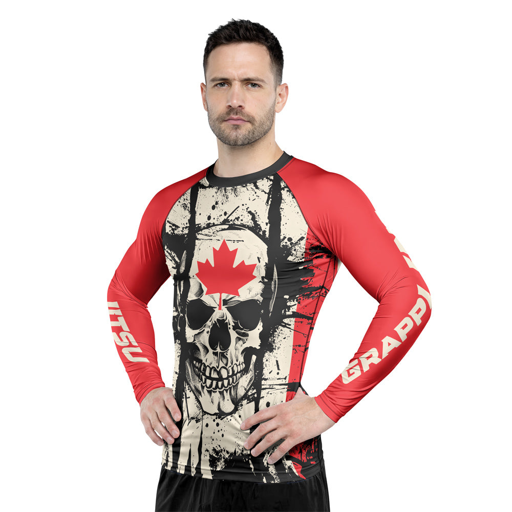 Rashninja Patriot Canada Flag Men's Long Sleeve Rash Guard