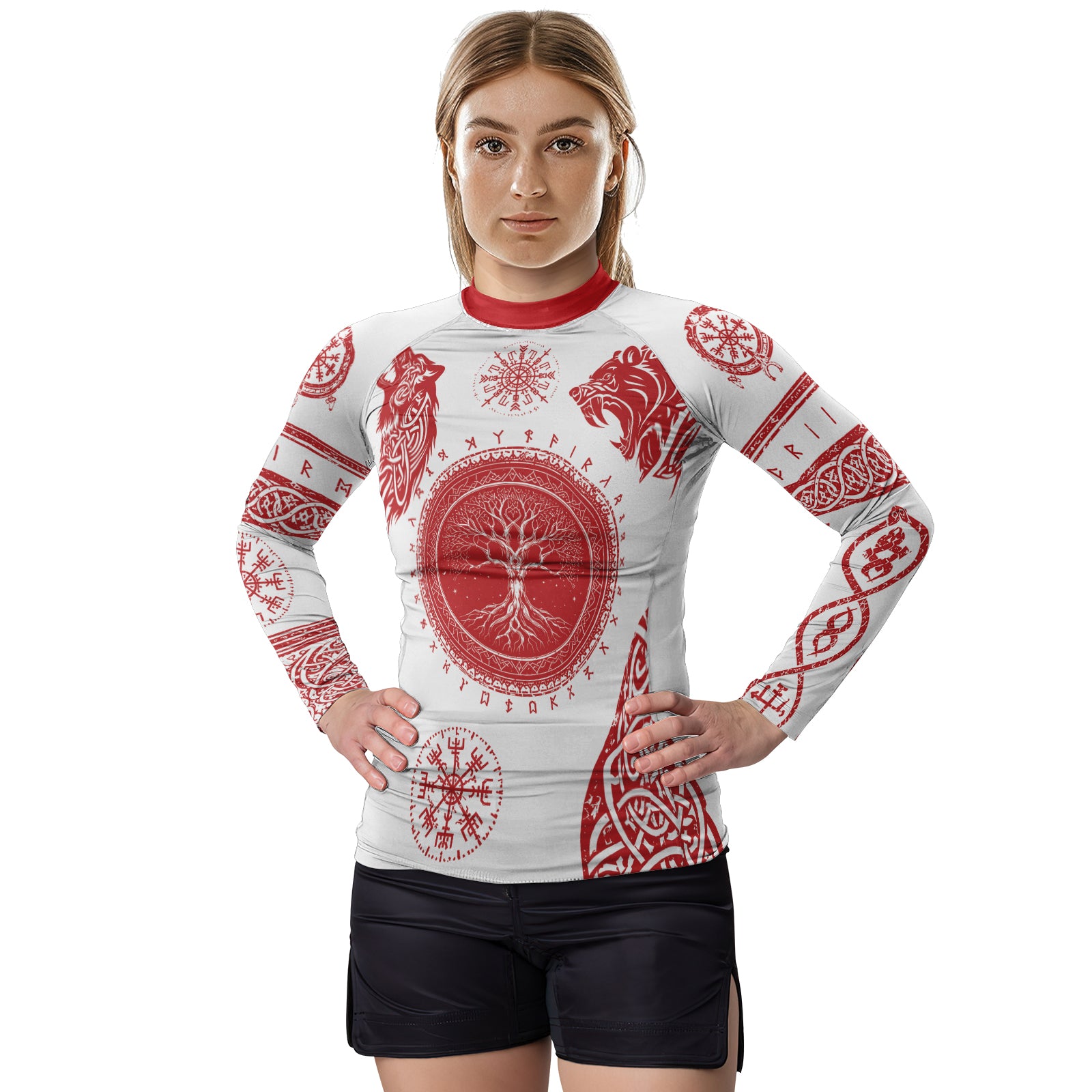 Rashninja Yggdrasil Bear Viking Women's Long Sleeve Rash Guard