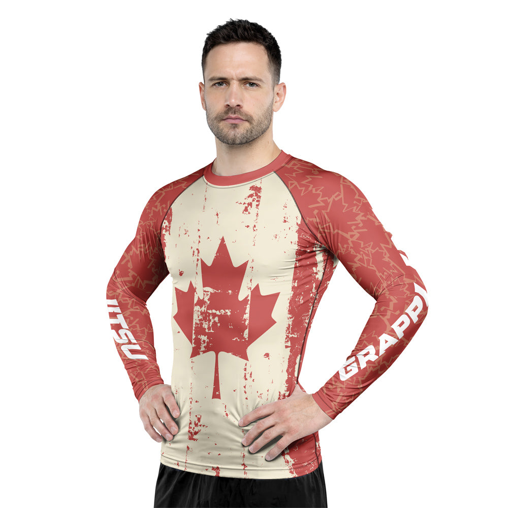 Rashninja Patriot Canada Flag Men's Long Sleeve Rash Guard