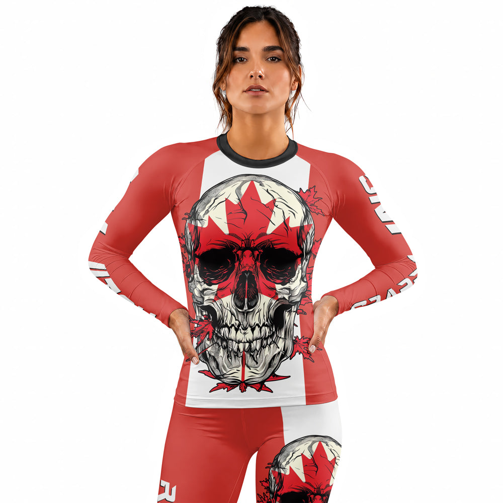 Rashninja Patriot Canada Flag Women's Long Sleeve Rash Guard