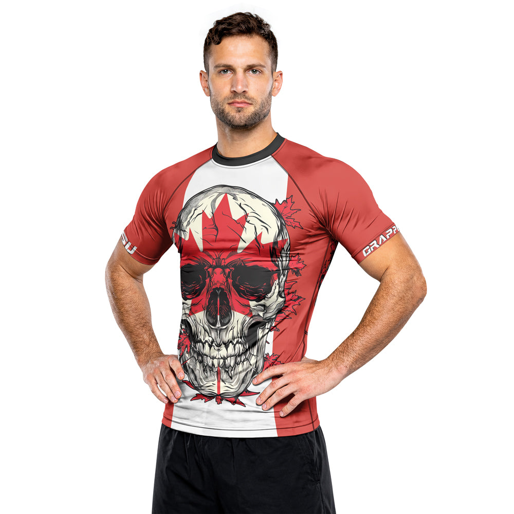 Rashninja Patriot Canada Flag Men's Short Sleeve Rash Guard