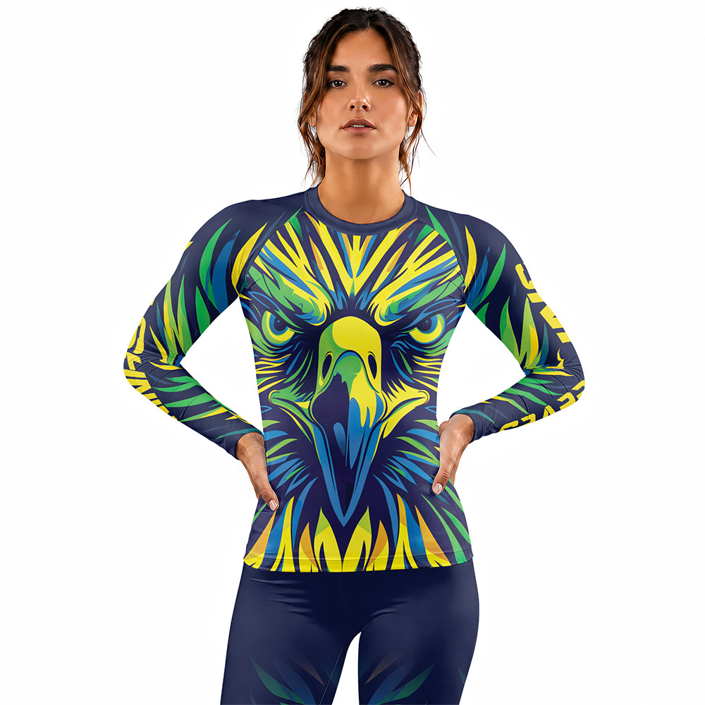 Rashninja Patriot Brazil Flag Women's Long Sleeve Rash Guard