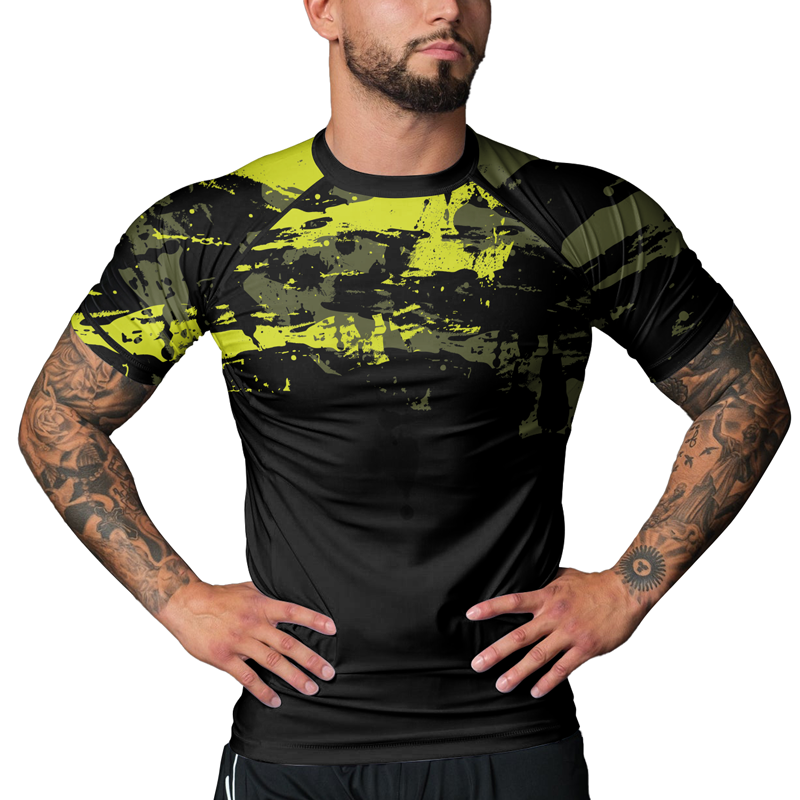 Rashninja Paint Streak Camouflage Men's Short Sleeve Rash Guard