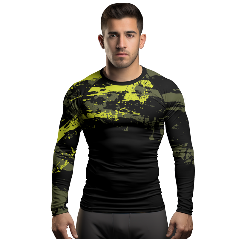 Rashninja Paint Streak Camouflage Men's Long Sleeve Rash Guard