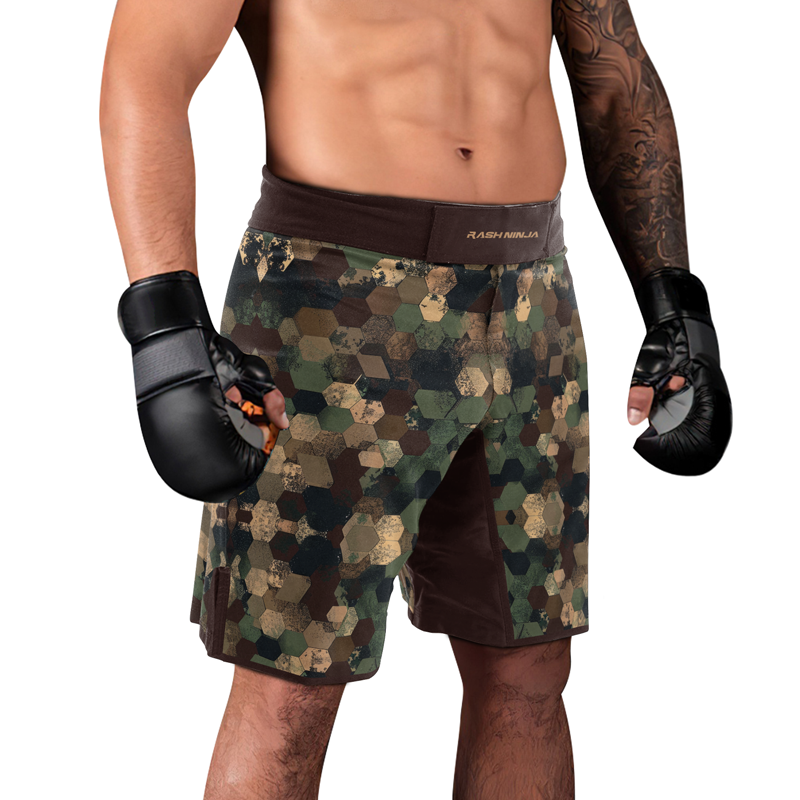 Rashninja Military Hexagon Camouflage Men's Fight Shorts