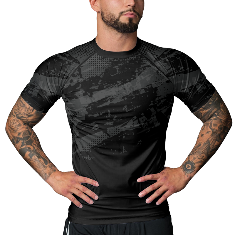 Rashninja Paint Streak Camouflage Men's Short Sleeve Rash Guard