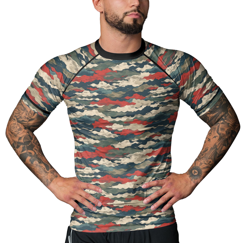 Rashninja Swiss Army Alpenflage Men's Short Sleeve Rash Guard