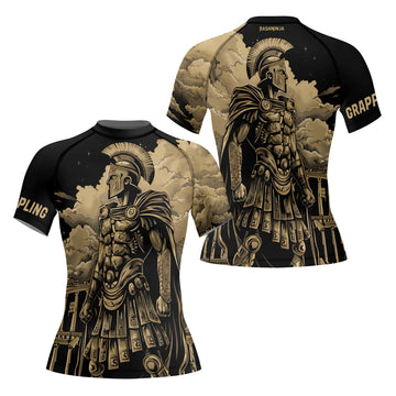 Rashninja Spartan Night Temple Women's Short Sleeve Rash Guard