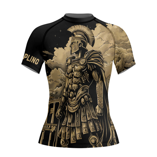 Rashninja Spartan Night Temple Women's Short Sleeve Rash Guard