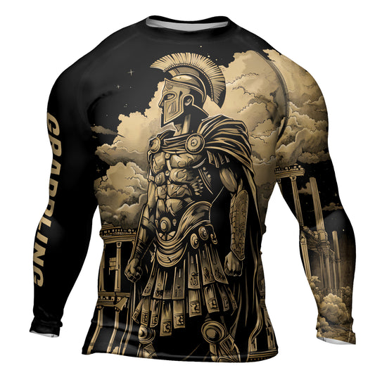 Rashninja Spartan Night Temple Men's Long Sleeve Rash Guard