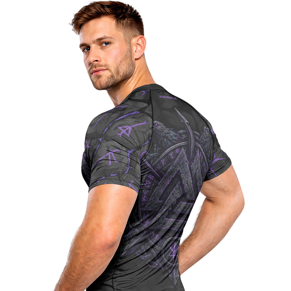 Rashninja Viking Raven Vegvisir Men's Short Sleeve Rash Guard