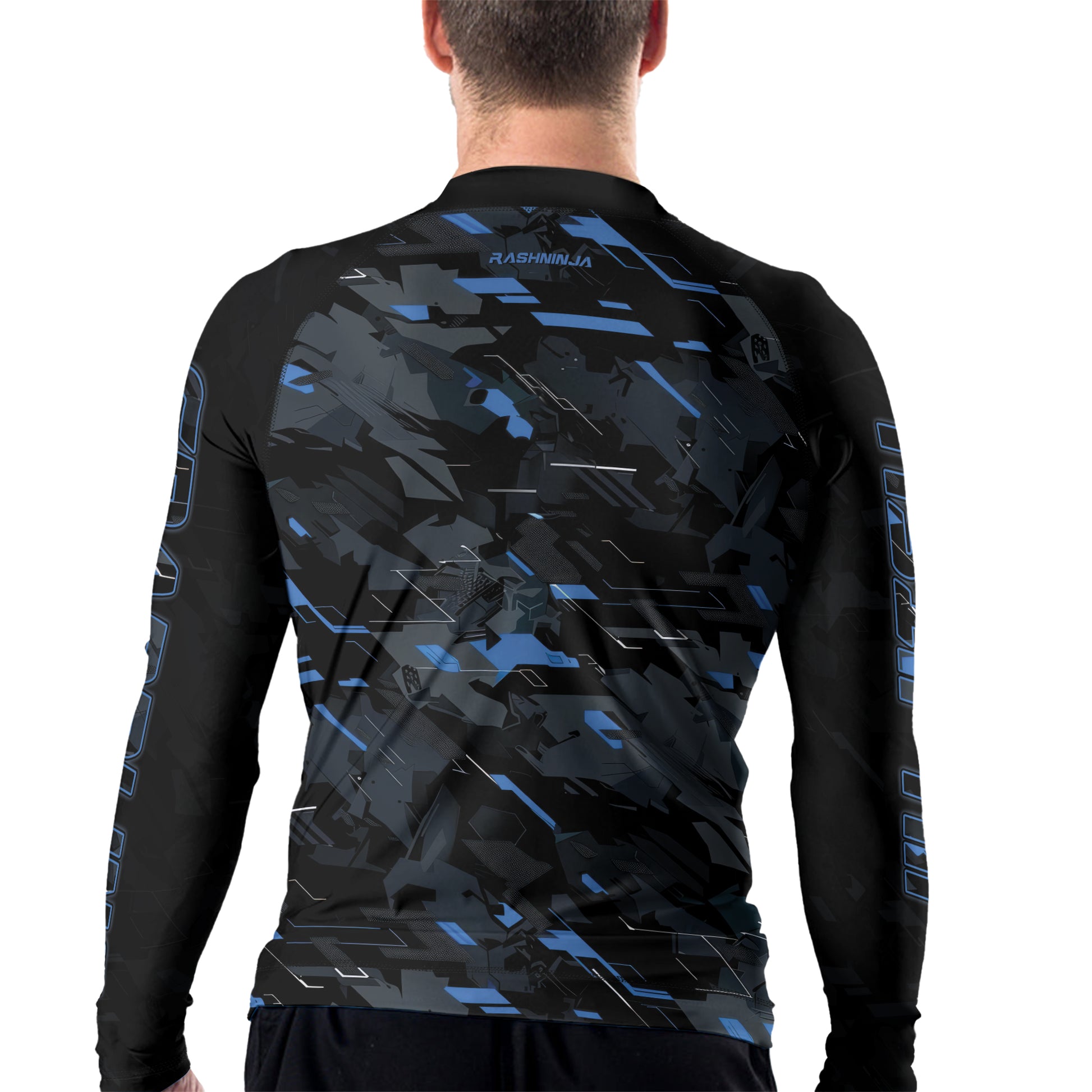 Rashninja Blue Triangle Men's Long Sleeve Rash Guard