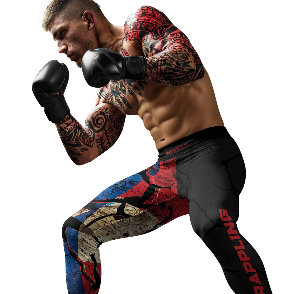 Rashninja Patriot  Puerto Rico Flag Men's Spats