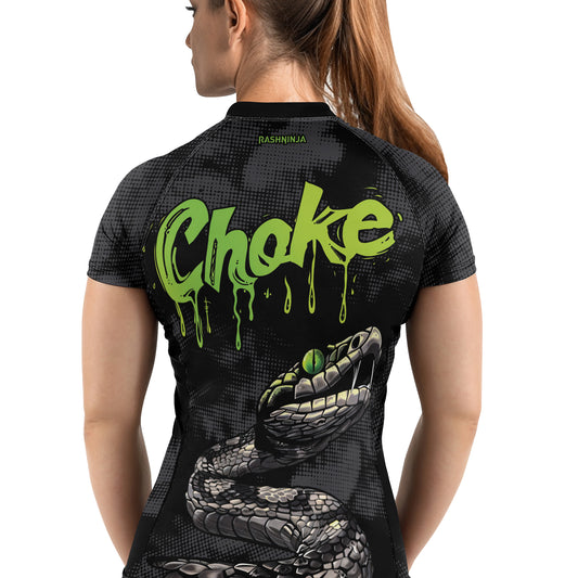 Rashninja Green Viper Snake Women's Short Sleeve Rash Guard
