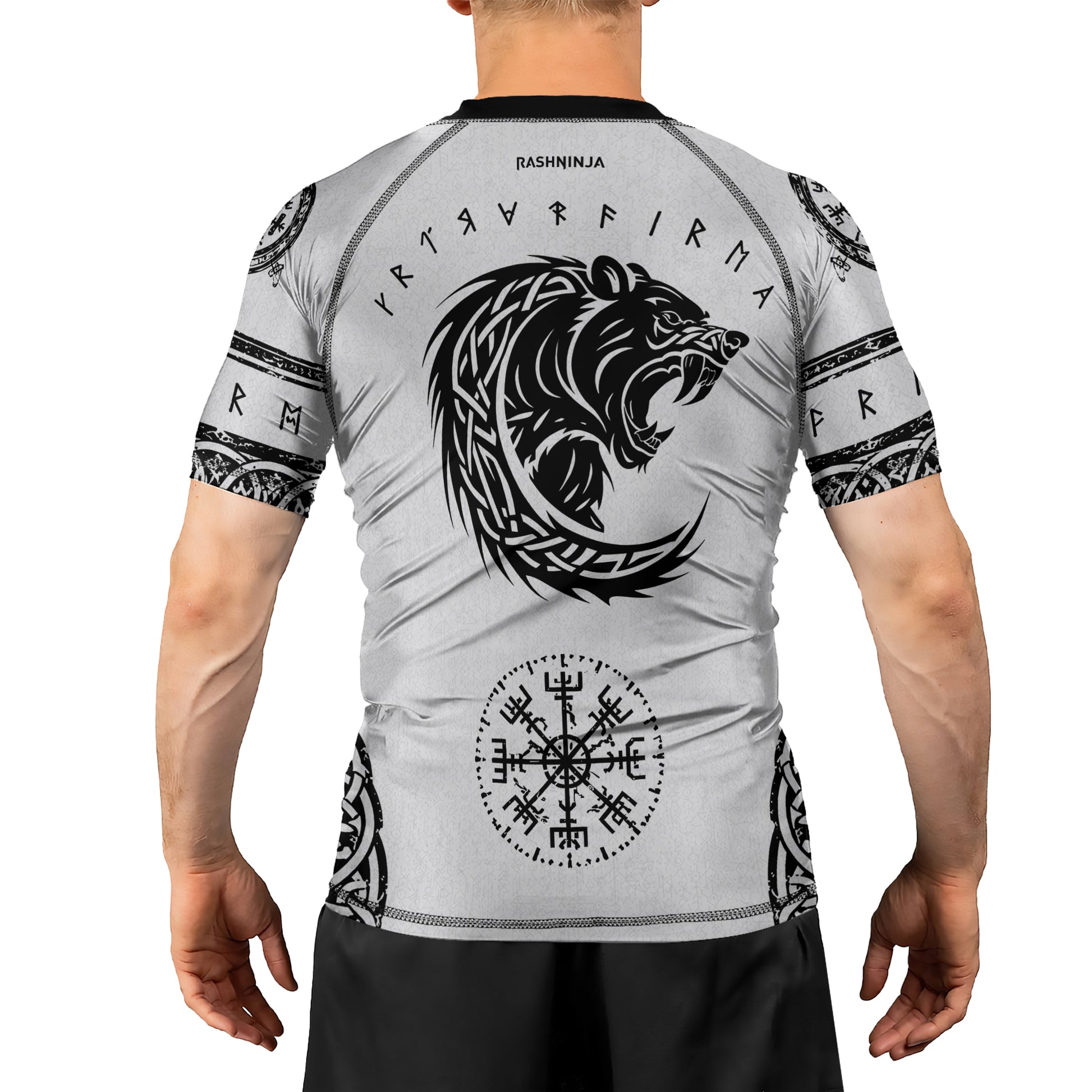 Rashninja Yggdrasil Bear Viking Men's Short Sleeve Rash Guard