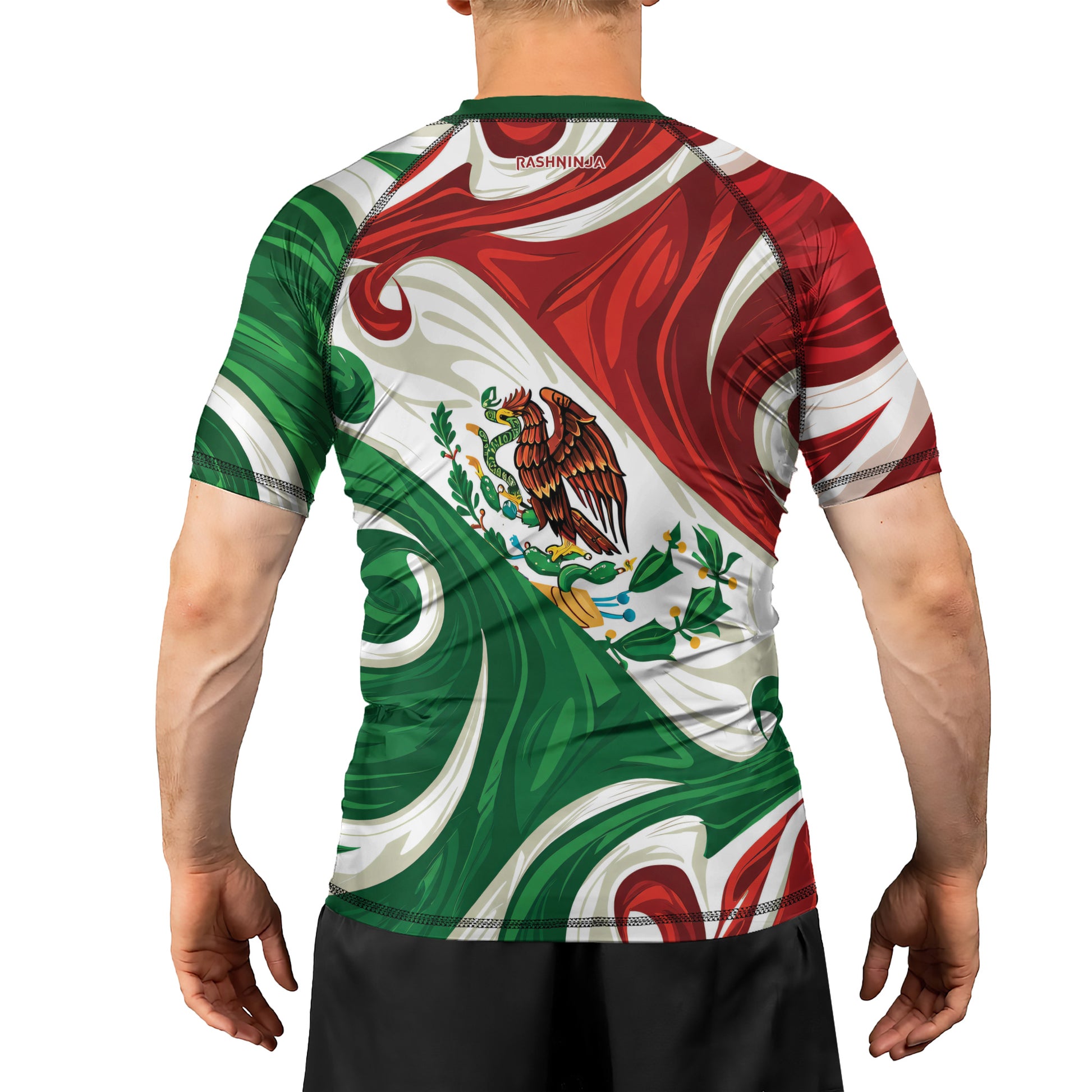 Rashninja Patriot Mexico Flag Men's Short Sleeve Rash Guard