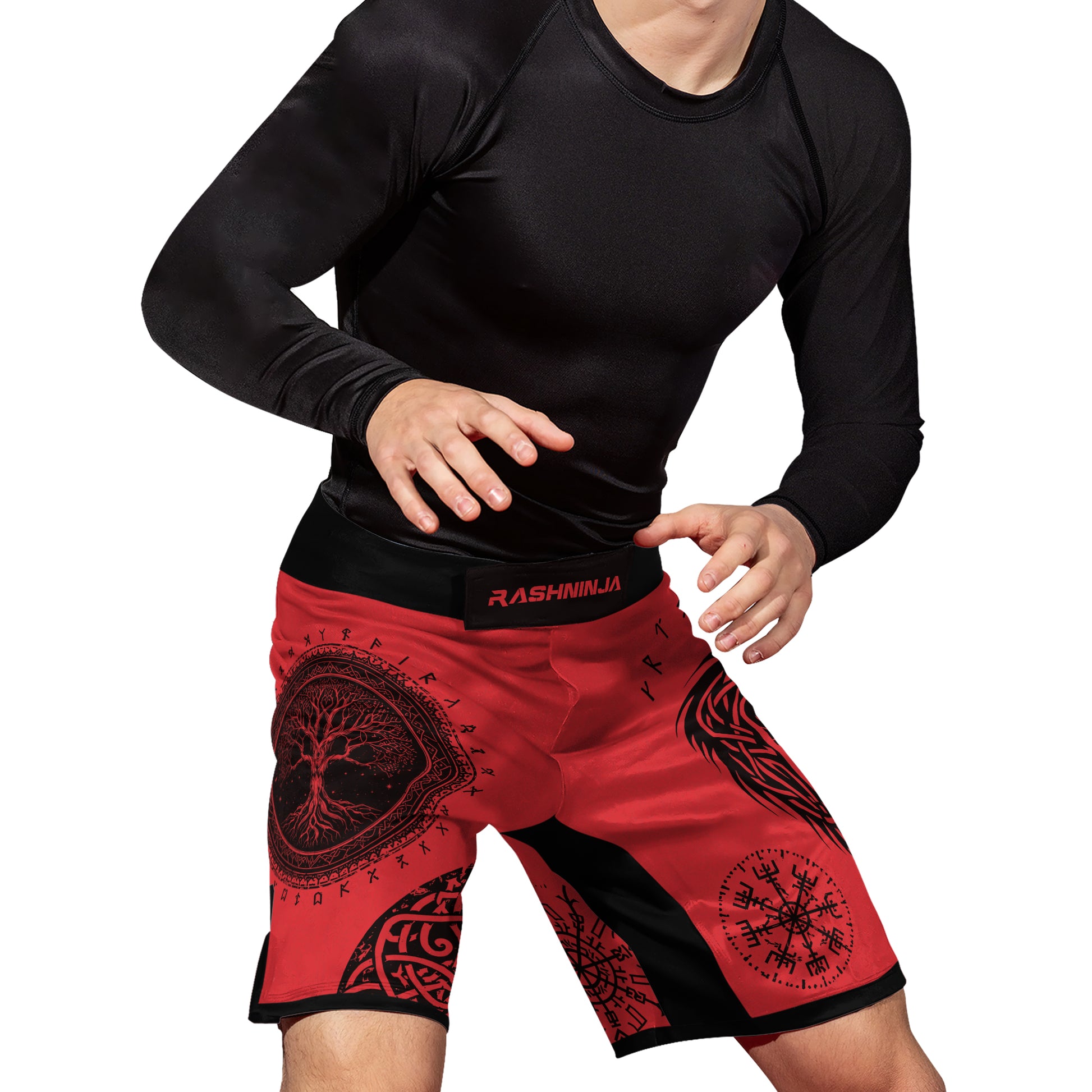 Rashninja Yggdrasil Bear Viking Men's Fight Shorts