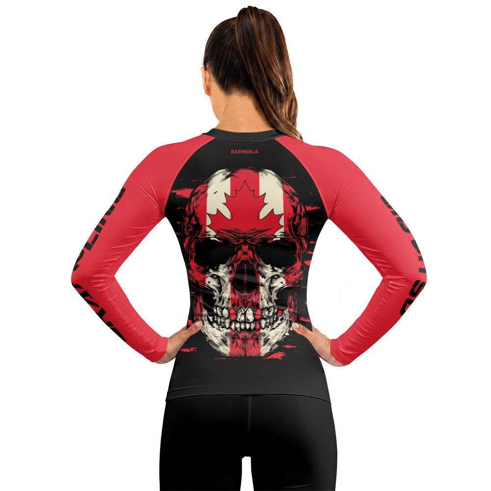 Rashninja Patriot Canada Flag Women's Long Sleeve Rash Guard