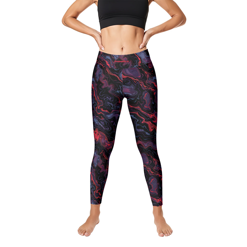 Rashninja Red Cyber Marble Women's Leggings
