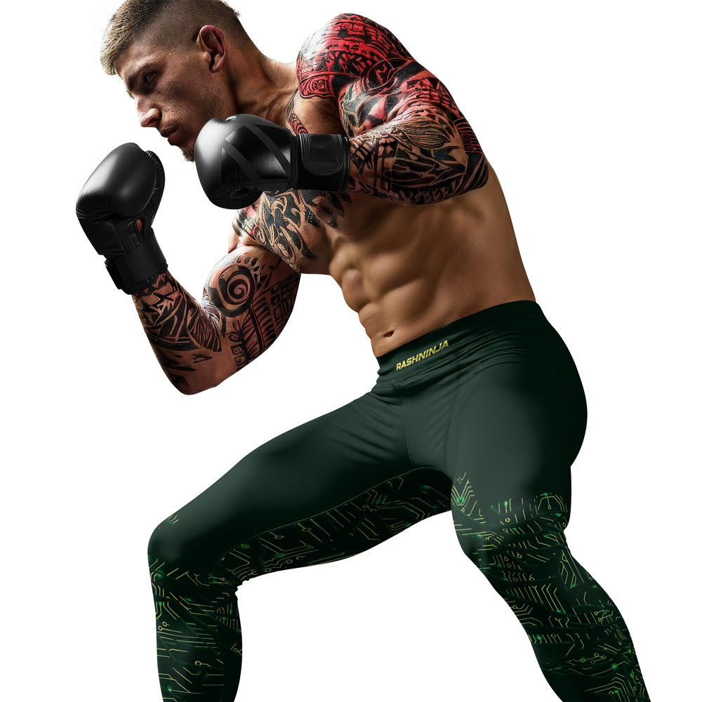 Rashninja Green Cyber Circuit Men's Spats