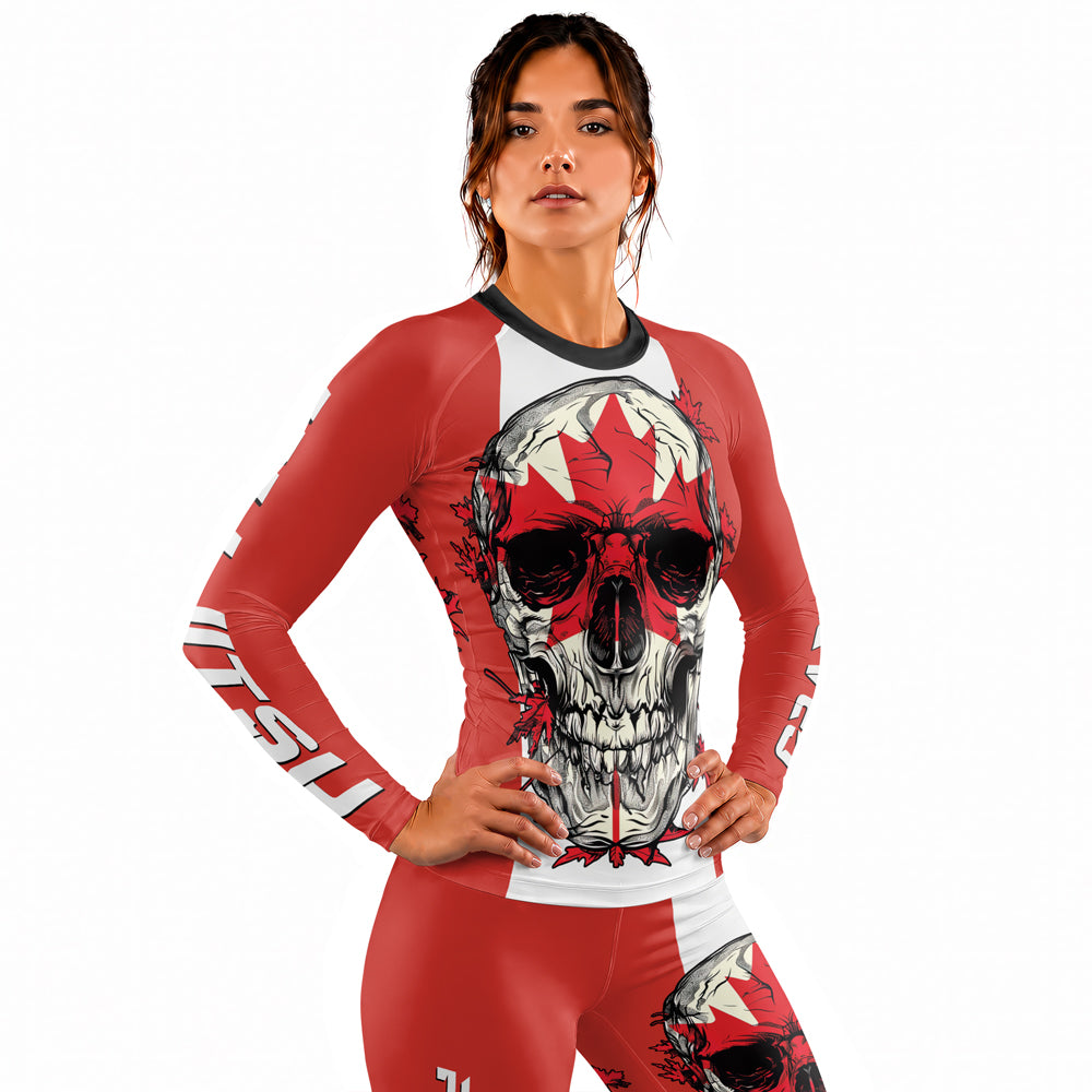 Rashninja Patriot Canada Flag Women's Long Sleeve Rash Guard