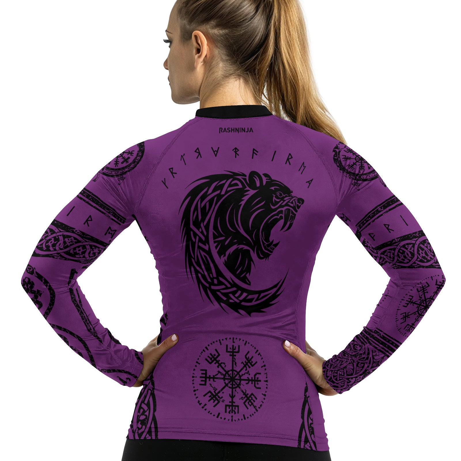 Rashninja Yggdrasil Bear Viking Women's Long Sleeve Rash Guard