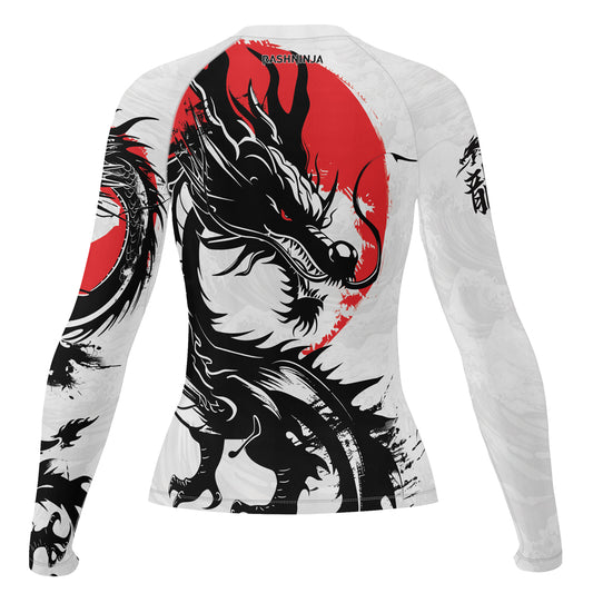 Rashninja Dragon White Sunwave Women's Long Sleeve Rash Guard