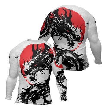 Rashninja Dragon White Sunwave Men's Long Sleeve Rash Guard