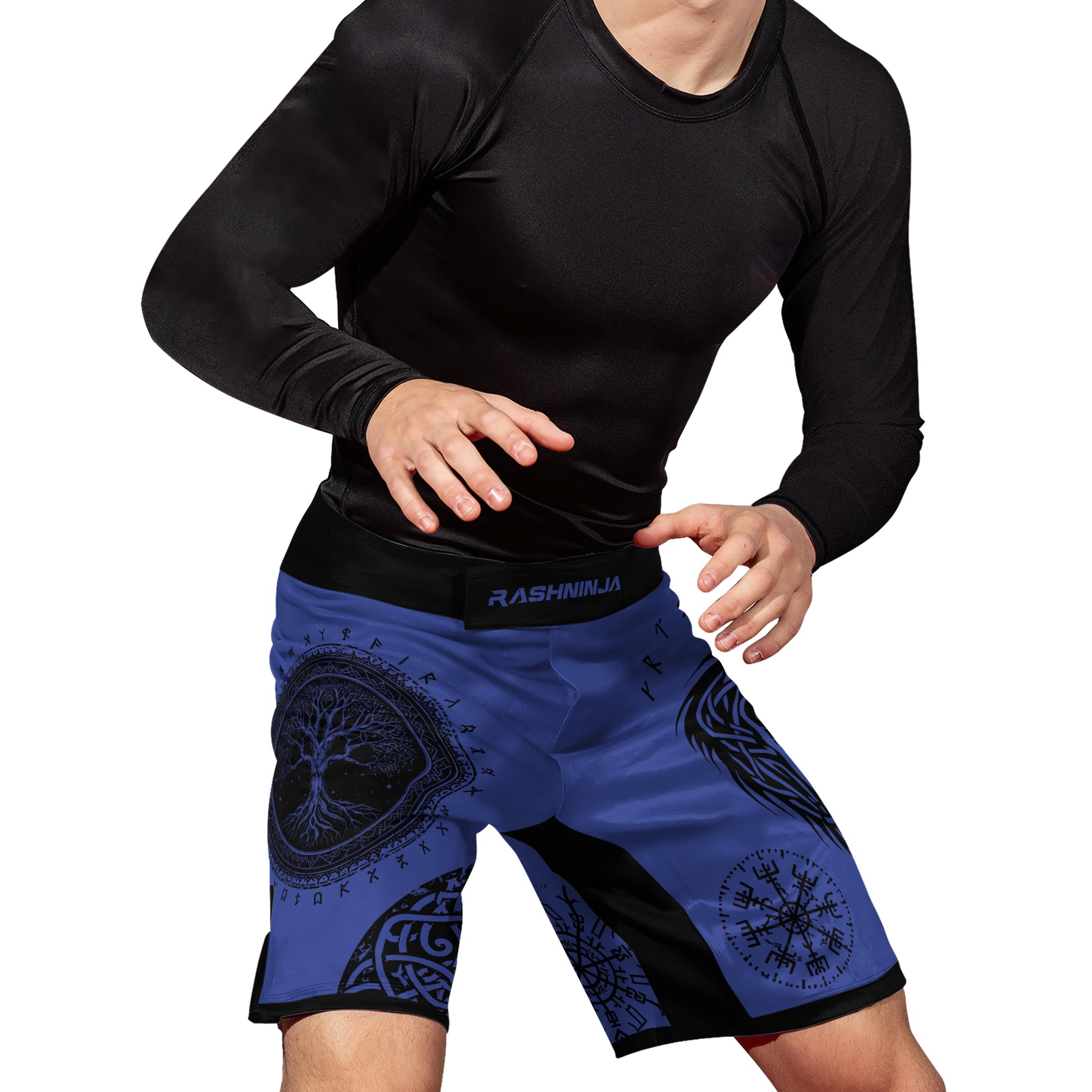 Rashninja Yggdrasil Bear Viking Men's Fight Shorts