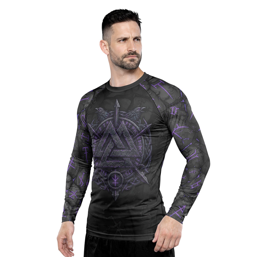 Rashninja Viking Raven Vegvisir Men's Long Sleeve Rash Guard