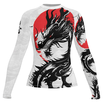 Rashninja Dragon White Sunwave Women's Long Sleeve Rash Guard