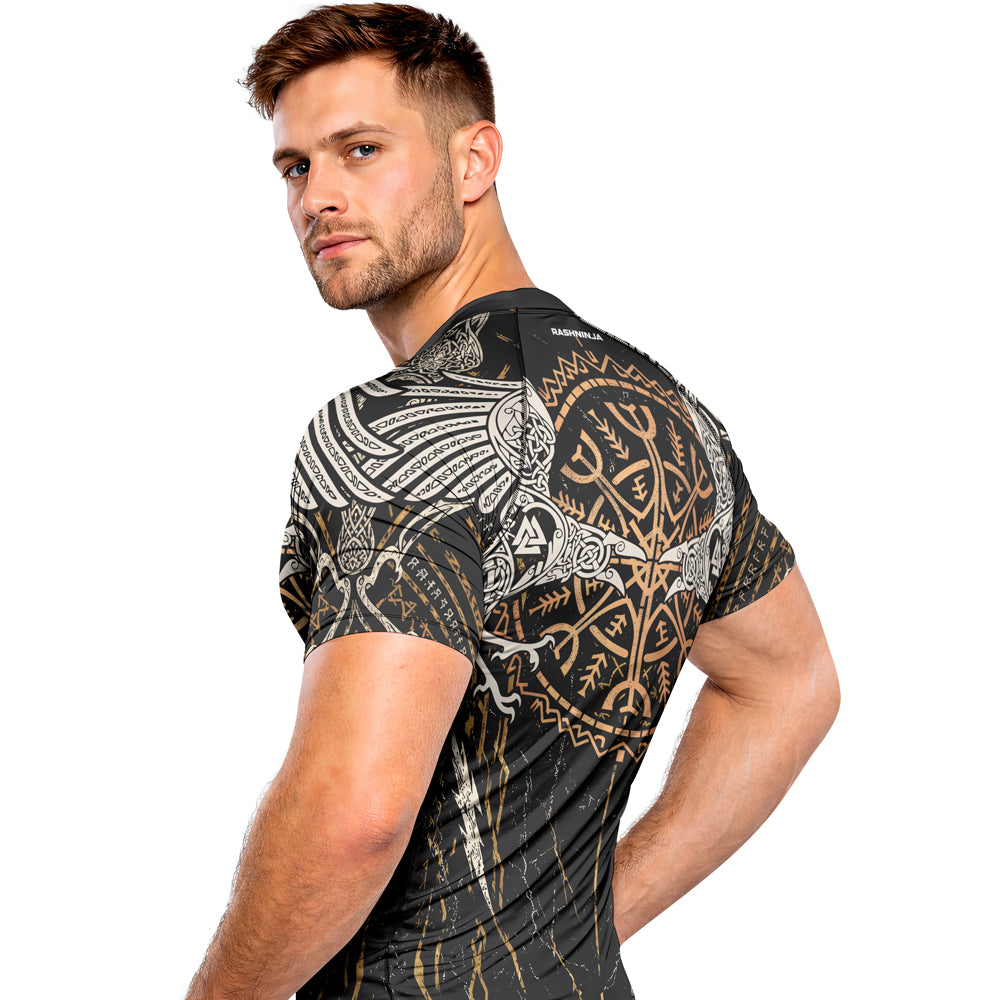 Rashninja Viking Raven Men's Short Sleeve Rash Guard