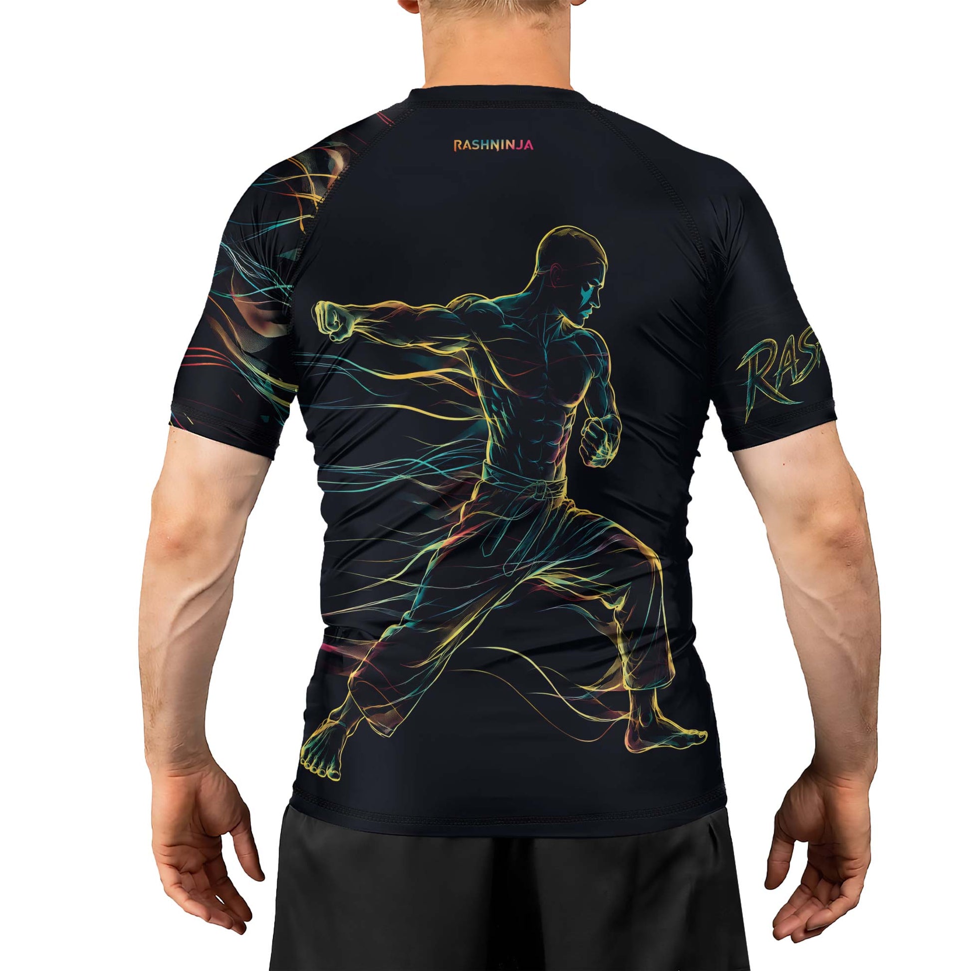 Rashninja Cyber Energy Fighter Men's Short Sleeve Rash Guard