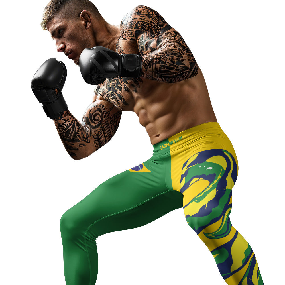 Rashninja Patriot Brazil Flag Men's Spats