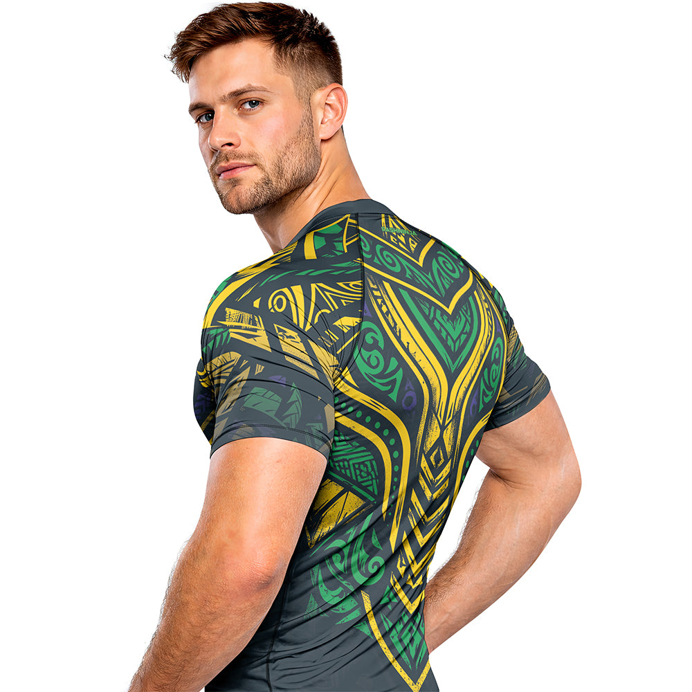 Rashninja Patriot Mexico Flag Men's Short Sleeve Rash Guard
