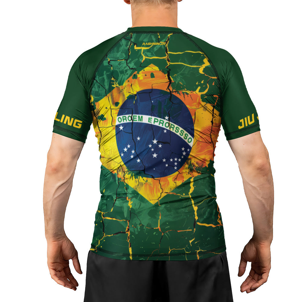 Rashninja Patriot Mexico Flag Men's Short Sleeve Rash Guard