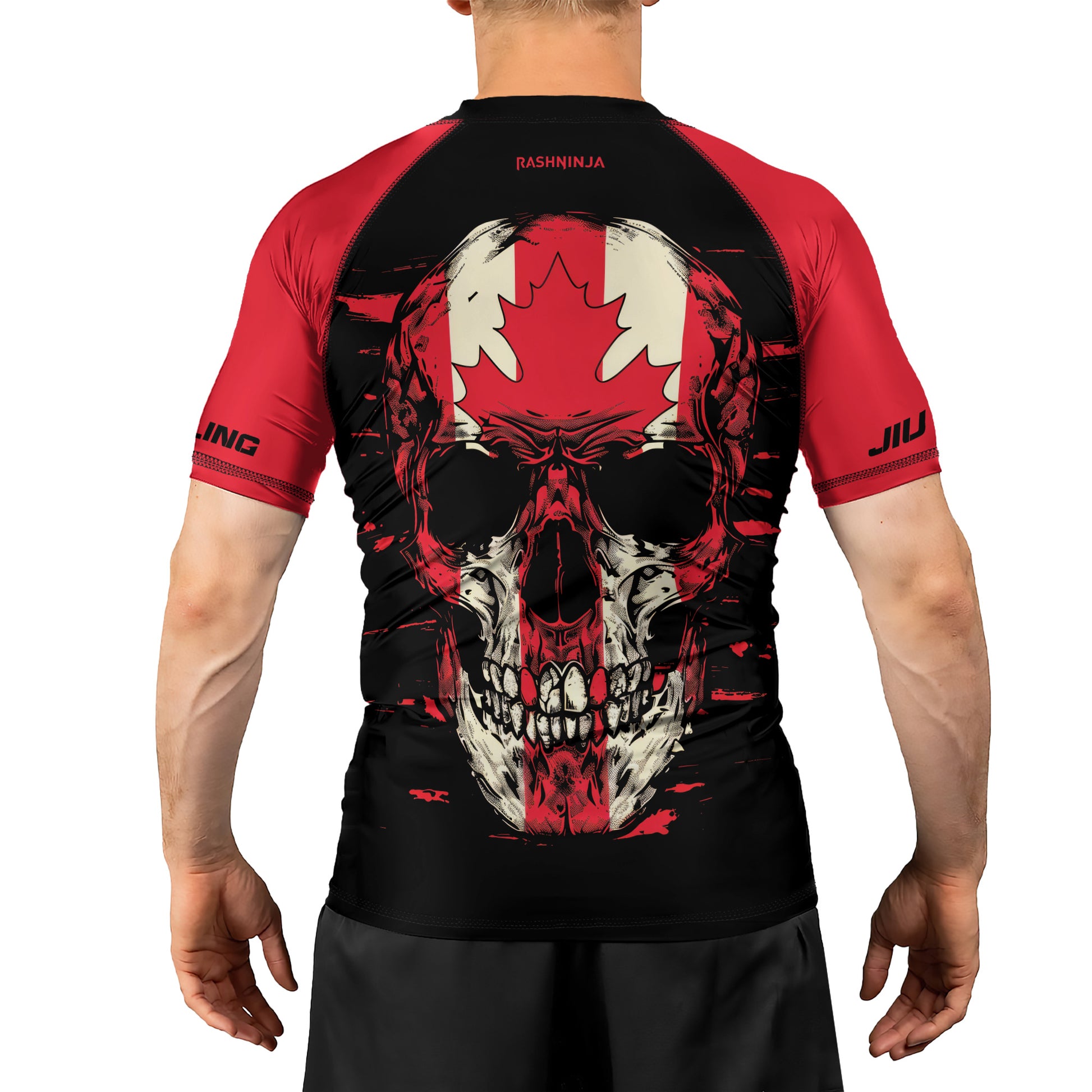 Rashninja Patriot Canada Flag Men's Short Sleeve Rash Guard