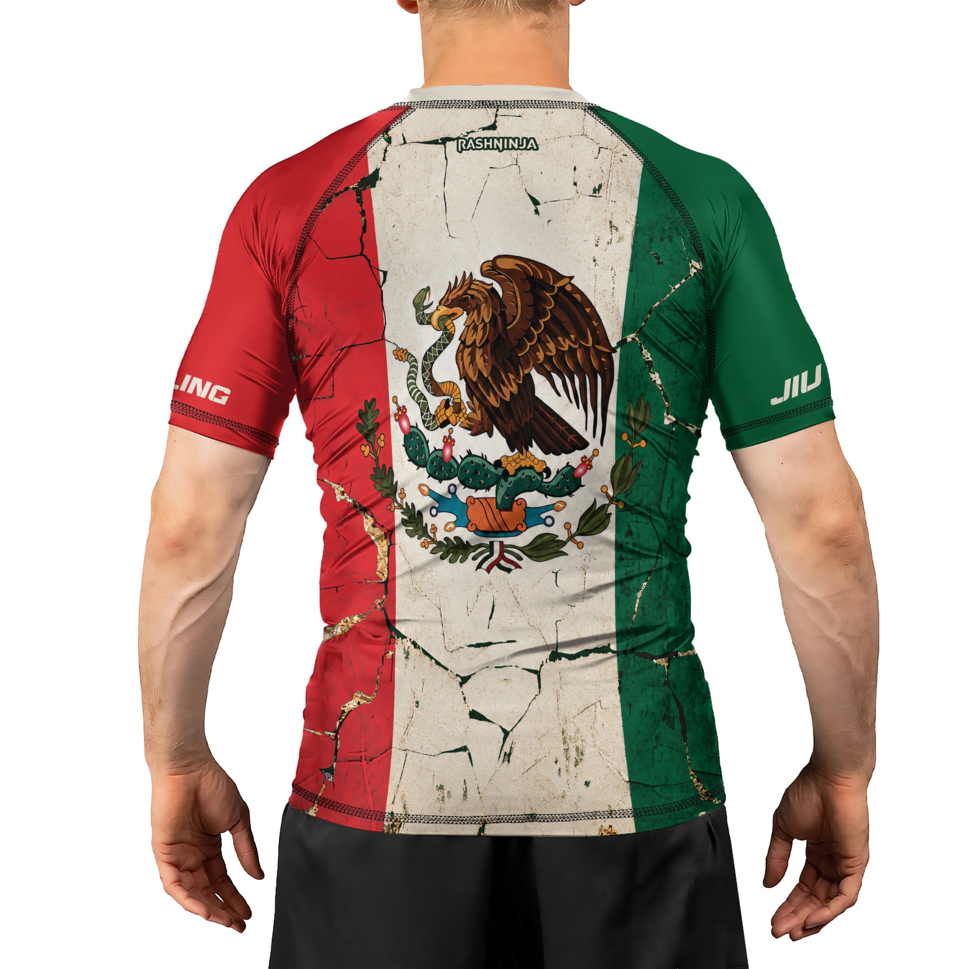 Rashninja Patriot Mexico Flag Men's Short Sleeve Rash Guard