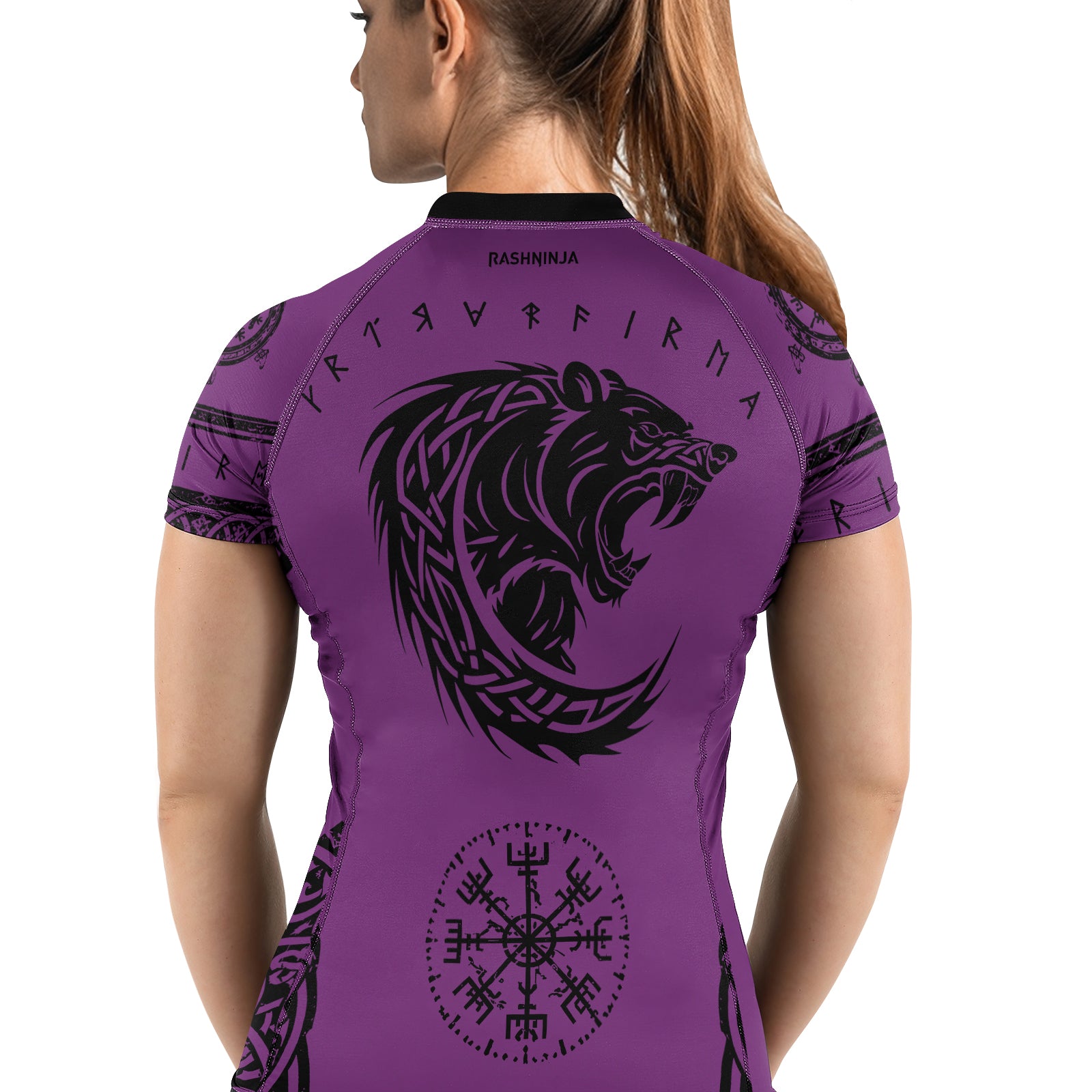 Rashninja Yggdrasil Bear Viking Women's Short Sleeve Rash Guard