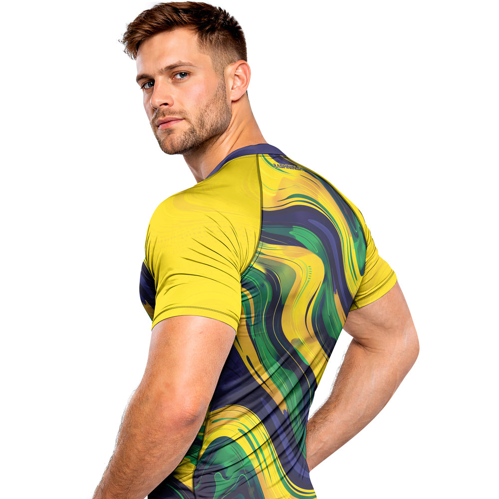 Rashninja Patriot Mexico Flag Men's Short Sleeve Rash Guard