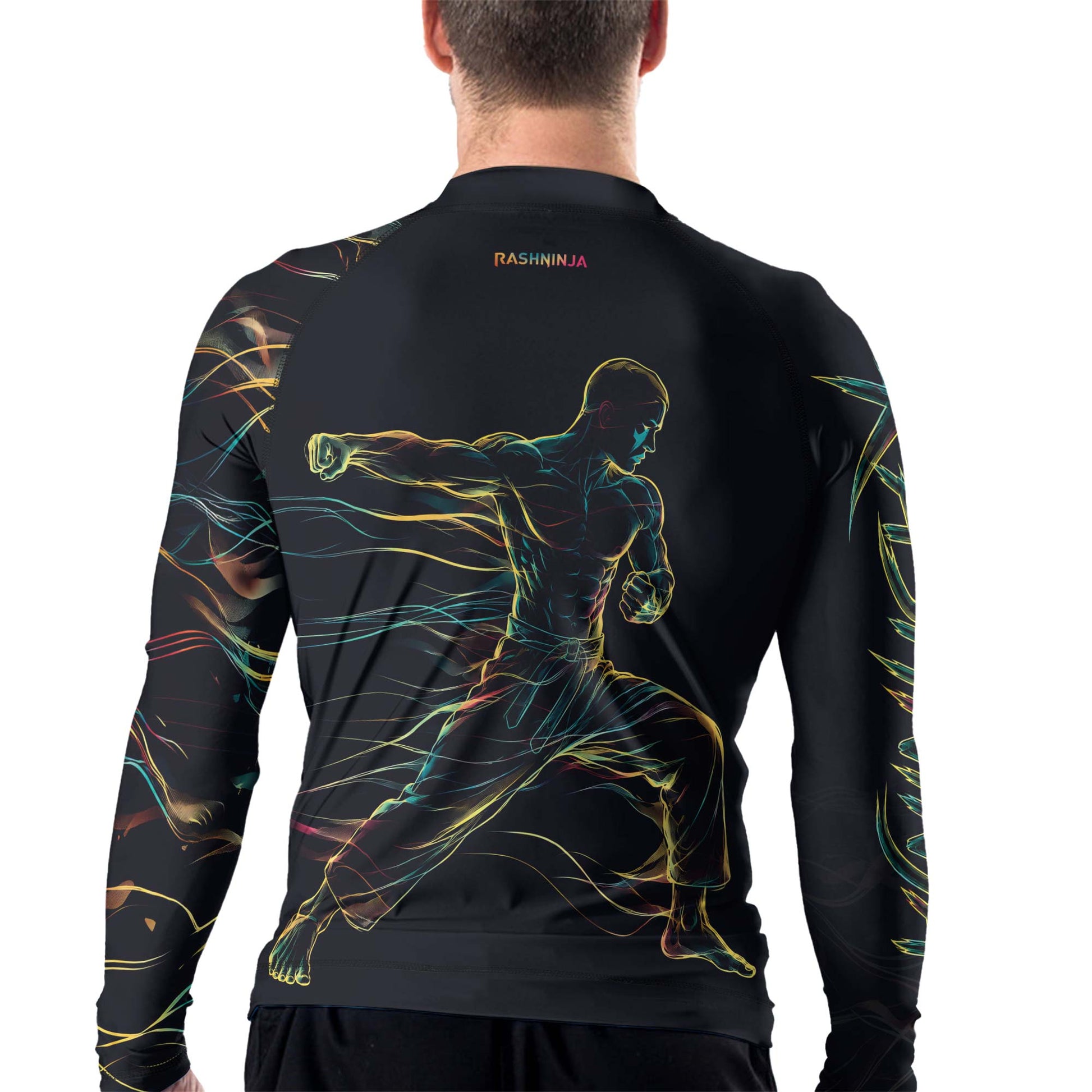 Rashninja Cyber Energy Fighter Men's Long Sleeve Rash Guard